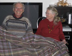 Will and Kate with their new handspun afghan