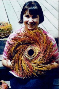 Kathy Krebs with one of her vessels