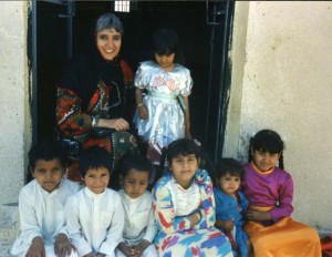 Joy with Ujman children near Nuayriyyah, '89