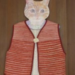 Orange Velvet Saki-Ori "Orange Velvet Saki- ori" vest by Koko Baker. Made from torn fabric from kimono woven on a cotton warp. strips torn from a kimono
