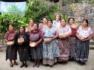 Two groups of weavers from Panajachel