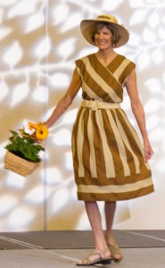 Cheryl Thompson, co-chair of the CNCH2014 Fashion Show, is a breath of spring in her handwoven cotton dress