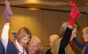 The knitters doing a "sock dance"photo by Jessica