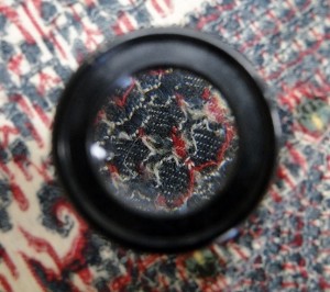Extreme Close-up of antique cashmere shawl