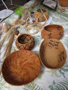 basket materials & baskets made by Mr. McKay and his family