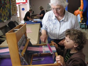 Ann Keller demonstrating at the County Fair