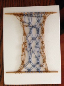 Card with macrame