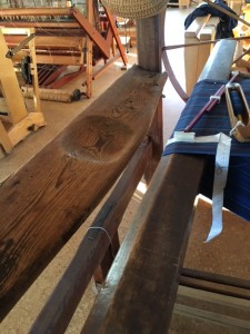 carved seat of Marshfield loom