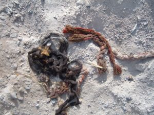 Burial goods photographed in Peru. Probably Huari culture 500-1600 AD and buried in ash from a 1602 volcanic eruption