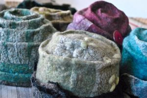 Felted hats. Photo by Patricia Briceno
