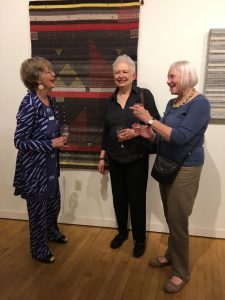 Artist Wendy Bertrand with Loom and Shuttle guild members at the International Fiber Arts Exhibit Sebastopol