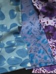 Blue and purple scarves